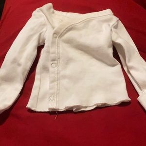 Carters White Preemie Side Snap Tee